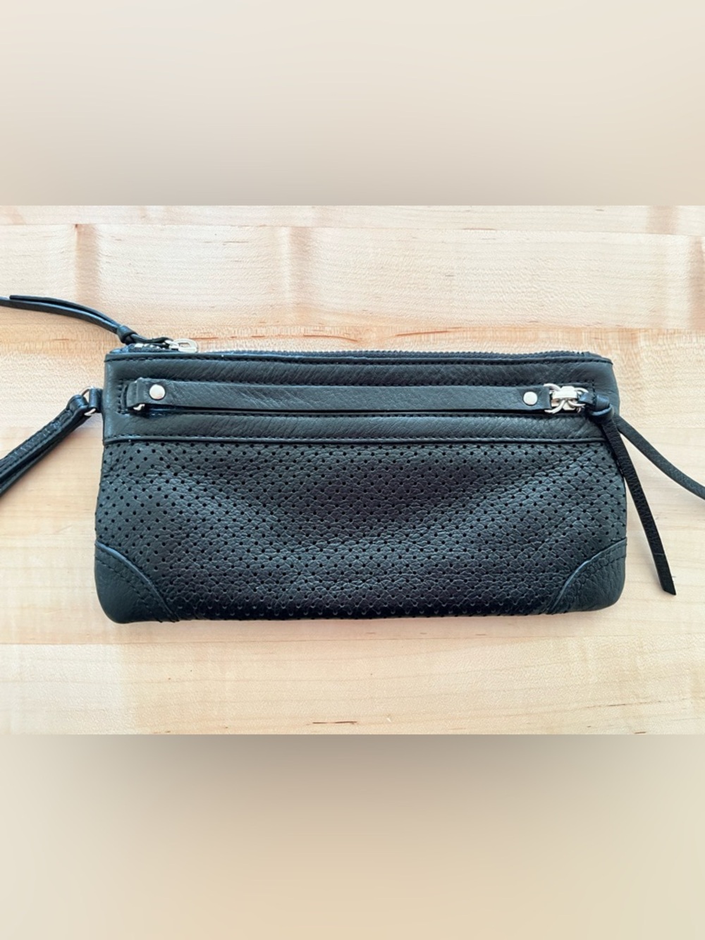 Banana Republic Black Perforated Leather Wristlet - Picture 10 of 10